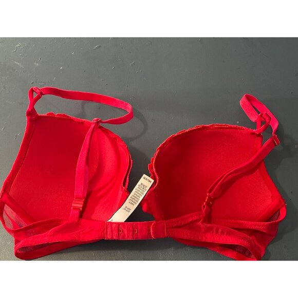 Victorias Secret 34C Red Lace Push-Up Bra Cocquette - Picture 5 of 9